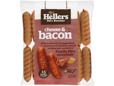 Cheese and Bacon precooked Sausages 1kg