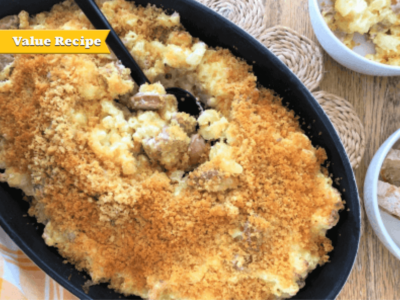 quick mac n cheese recipe with cheese and bacon sausages