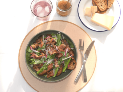 Bacon Parmesan and Sourdough salad