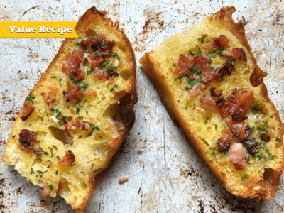 VALUE bacon garlic butter bruschetta