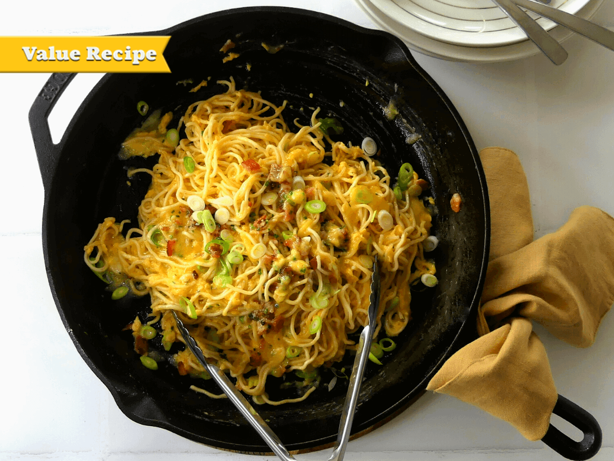 VALUE breakfast bacon and garlic butter ramen