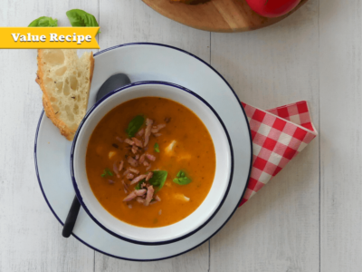 VALUE summer tomato soup with diced bacon